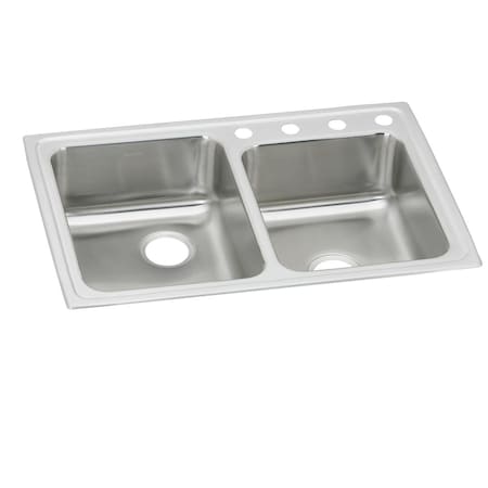 Pacemaker Stainless Steel 33 X 22 X 7-1/8 Offset Double Bowl Top Mount Sink